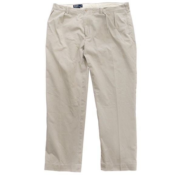 Polo Ralph Lauren Other - Polo Ralph Lauren Ethan Pant Mens 42x32 Khaki Tan Pleated Cotton Chino Trousers